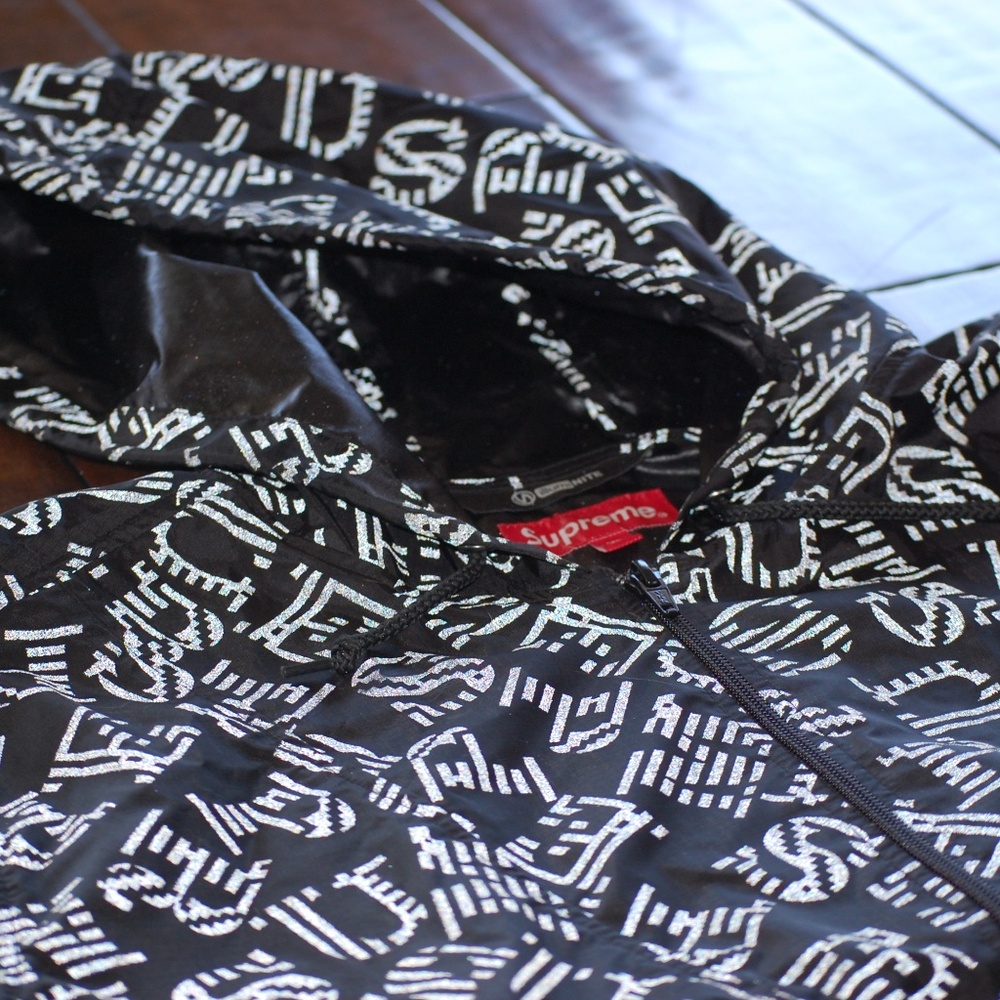 AUTHENTIC Supreme x Illuminite SS15 Reflective Pullover Windbreaker Quarterzip